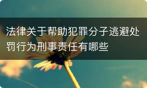 法律关于帮助犯罪分子逃避处罚行为刑事责任有哪些