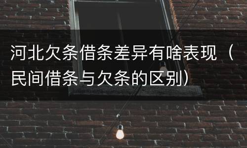 河北欠条借条差异有啥表现（民间借条与欠条的区别）
