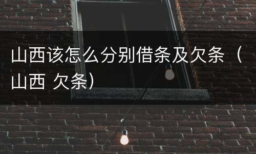 山西该怎么分别借条及欠条（山西 欠条）