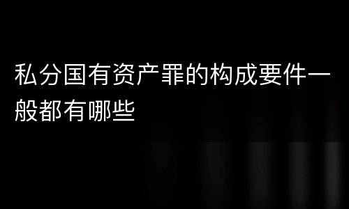私分国有资产罪的构成要件一般都有哪些
