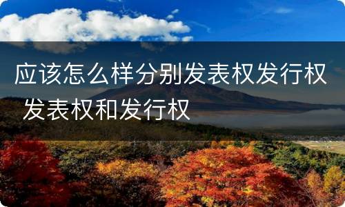 应该怎么样分别发表权发行权 发表权和发行权