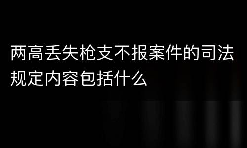 两高丢失枪支不报案件的司法规定内容包括什么