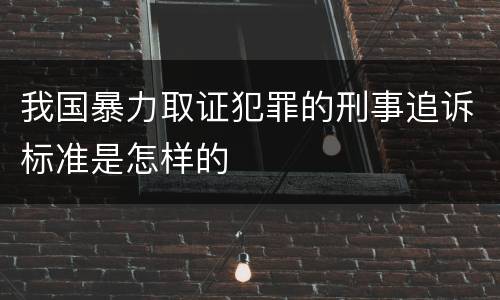 我国暴力取证犯罪的刑事追诉标准是怎样的