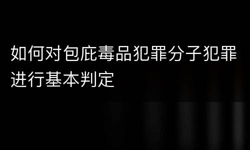 如何对包庇毒品犯罪分子犯罪进行基本判定