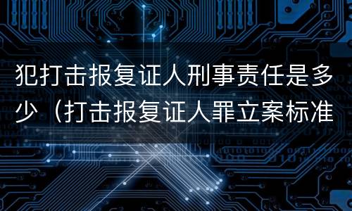 犯打击报复证人刑事责任是多少（打击报复证人罪立案标准）