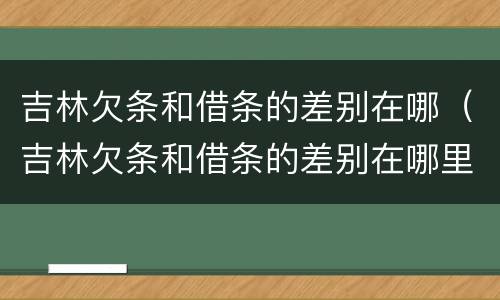 吉林欠条和借条的差别在哪（吉林欠条和借条的差别在哪里）