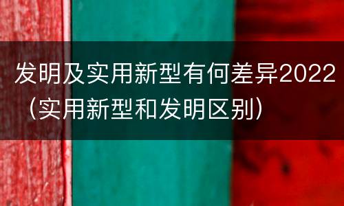 发明及实用新型有何差异2022（实用新型和发明区别）