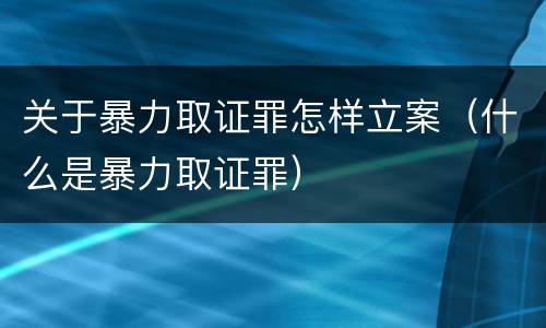 关于暴力取证罪怎样立案（什么是暴力取证罪）