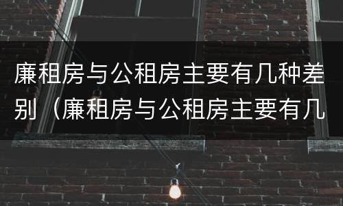 廉租房与公租房主要有几种差别（廉租房与公租房主要有几种差别是什么）
