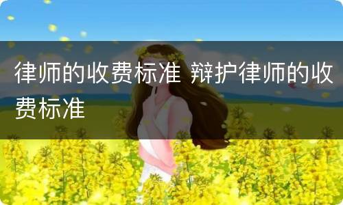 律师的收费标准 辩护律师的收费标准