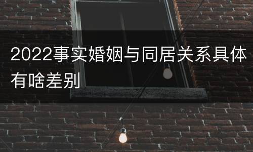 2022事实婚姻与同居关系具体有啥差别