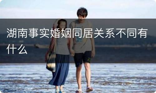 湖南事实婚姻同居关系不同有什么