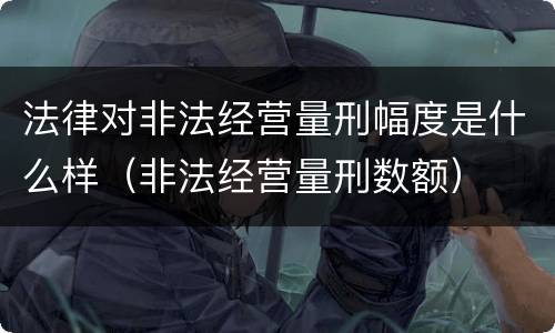 法律对非法经营量刑幅度是什么样（非法经营量刑数额）