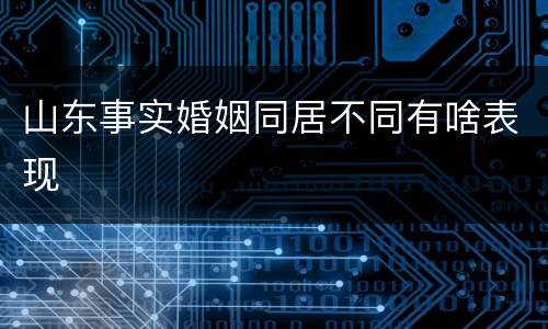 山东事实婚姻同居不同有啥表现