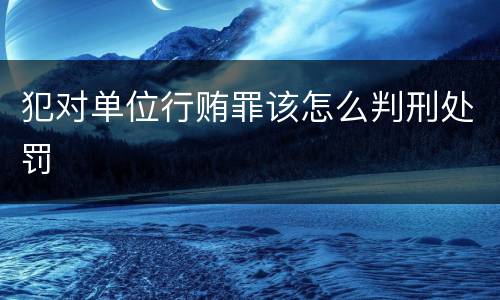 犯对单位行贿罪该怎么判刑处罚