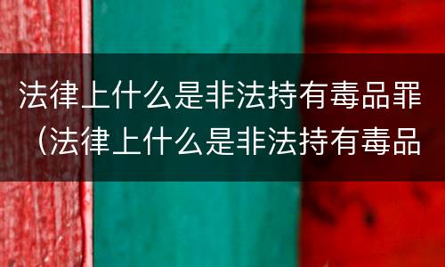 法律上什么是非法持有毒品罪（法律上什么是非法持有毒品罪名）