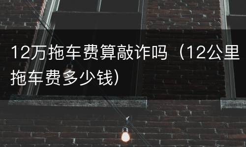 12万拖车费算敲诈吗（12公里拖车费多少钱）