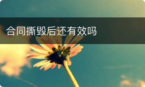 合同撕毁后还有效吗