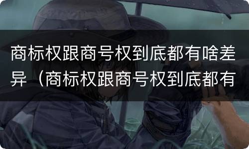 商标权跟商号权到底都有啥差异（商标权跟商号权到底都有啥差异呢）