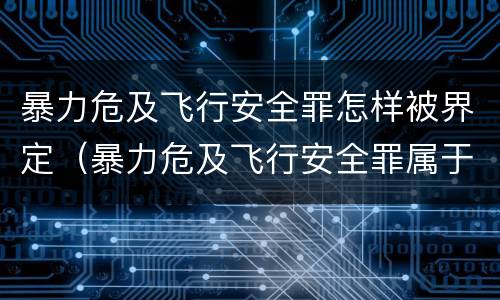 暴力危及飞行安全罪怎样被界定（暴力危及飞行安全罪属于）