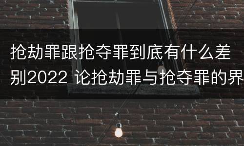 抢劫罪跟抢夺罪到底有什么差别2022 论抢劫罪与抢夺罪的界限