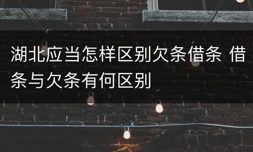 湖北应当怎样区别欠条借条 借条与欠条有何区别