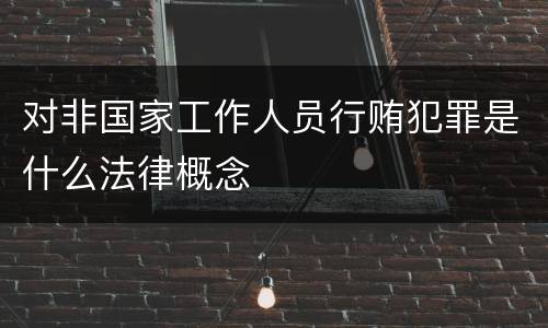 对非国家工作人员行贿犯罪是什么法律概念