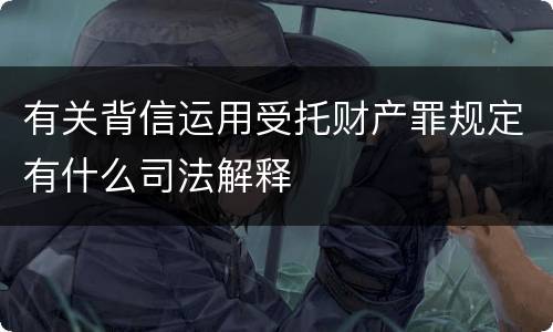 有关背信运用受托财产罪规定有什么司法解释