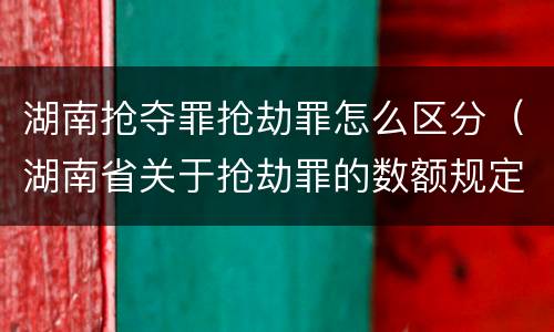 湖南抢夺罪抢劫罪怎么区分（湖南省关于抢劫罪的数额规定）