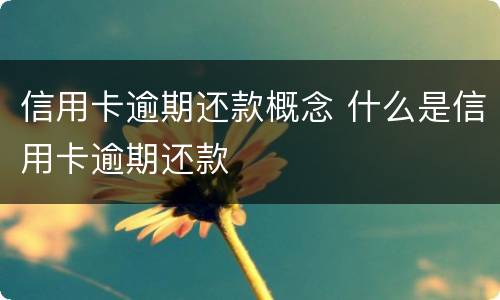 信用卡逾期还款概念 什么是信用卡逾期还款