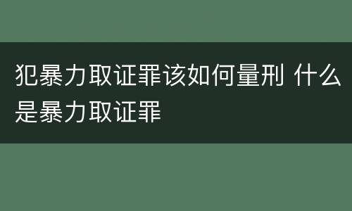 犯暴力取证罪该如何量刑 什么是暴力取证罪