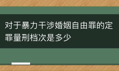 对于暴力干涉婚姻自由罪的定罪量刑档次是多少