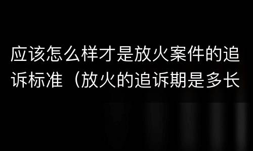 应该怎么样才是放火案件的追诉标准（放火的追诉期是多长时间）