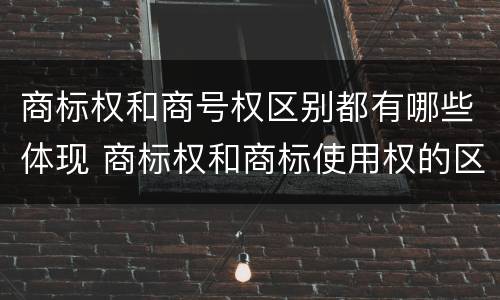 商标权和商号权区别都有哪些体现 商标权和商标使用权的区别