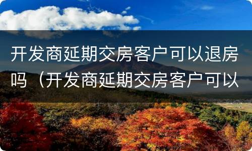 开发商延期交房客户可以退房吗（开发商延期交房客户可以退房吗）