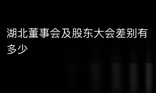 湖北董事会及股东大会差别有多少