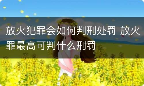 放火犯罪会如何判刑处罚 放火罪最高可判什么刑罚