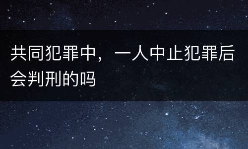 共同犯罪中，一人中止犯罪后会判刑的吗