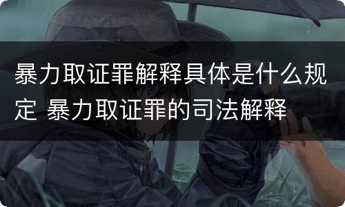 暴力取证罪解释具体是什么规定 暴力取证罪的司法解释