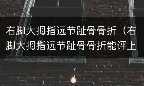 右脚大拇指远节趾骨骨折（右脚大拇指远节趾骨骨折能评上级吗）