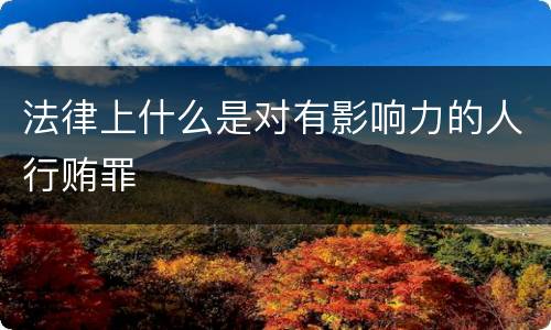 法律上什么是对有影响力的人行贿罪