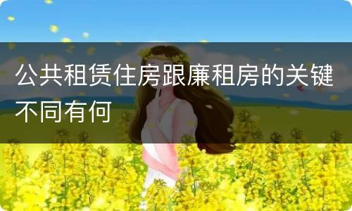 公共租赁住房跟廉租房的关键不同有何