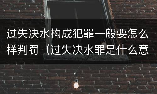 过失决水构成犯罪一般要怎么样判罚（过失决水罪是什么意思）