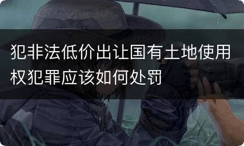 犯非法低价出让国有土地使用权犯罪应该如何处罚