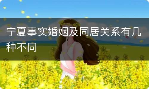 宁夏事实婚姻及同居关系有几种不同