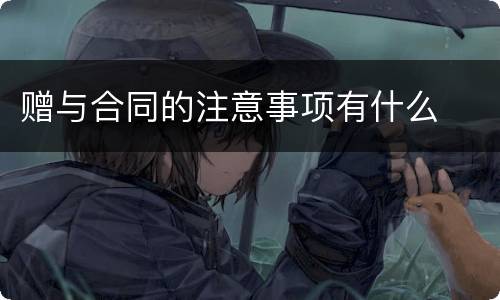 赠与合同的注意事项有什么