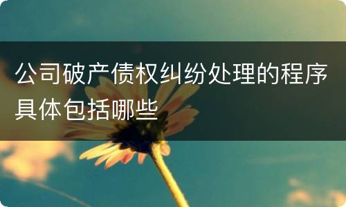 公司破产债权纠纷处理的程序具体包括哪些