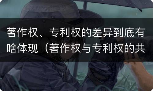 著作权、专利权的差异到底有啥体现（著作权与专利权的共性有）