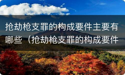 抢劫枪支罪的构成要件主要有哪些（抢劫枪支罪的构成要件主要有哪些呢）