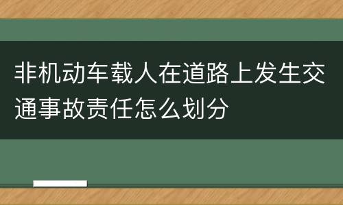 非机动车载人在道路上发生交通事故责任怎么划分